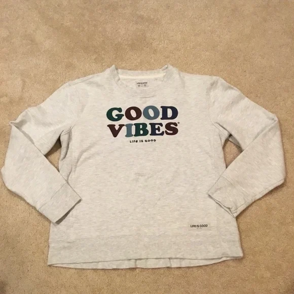Life is Good “Good Vibes” Crewneck Sweatshirt - Picture 2 of 7